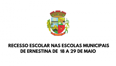 Escolas municipais terão recesso escolar em maio