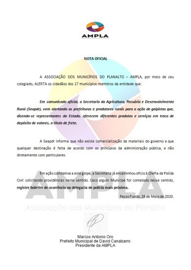 Ampla alerta para golpistas que estão lesando produtores rurais