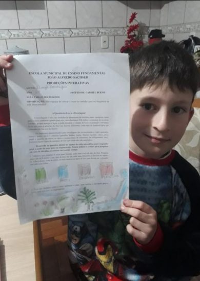 Estudante desenvolve atividade na Semana do Meio Ambiente