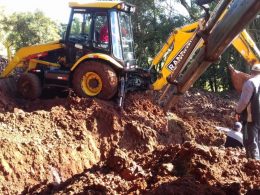 Nova tubulação na estrada entre Ernestina e a ponte de Nicolau Vergueiro