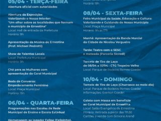 Prefeitura lança programação oficial do aniversário de Ernestina