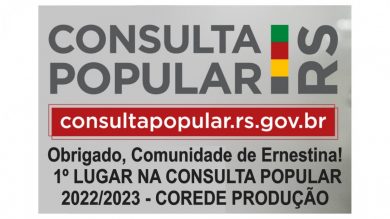 Ernestina, 1° Lugar na Consulta Popular 2022/2023
