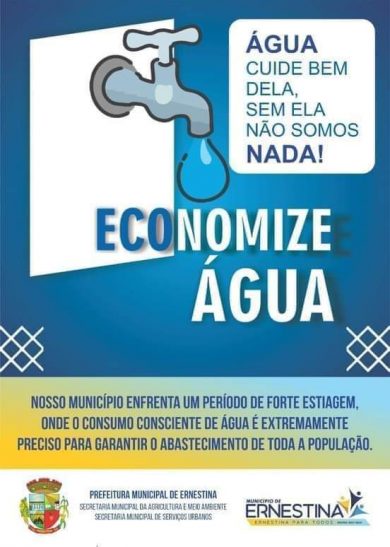 Prefeitura orienta à população e pede uso consciente de água neste período de estiagem