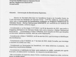 Programa Habitacional/Convocação de Beneficiários Suplentes