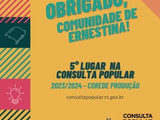 Município de Ernestina, 5° Lugar na Consulta Popular 2023/2024