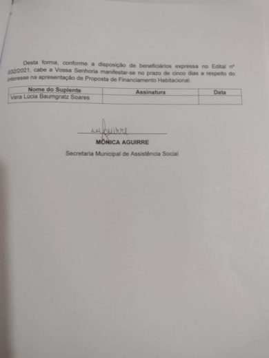 Segunda Parte / Ofício de Convocação Conjunto Habitacional Educarte