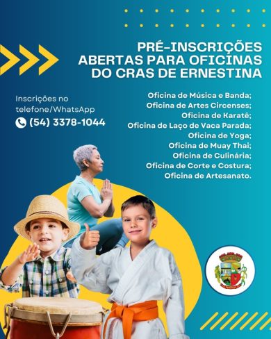 Inscrições nas oficinas do Cras superam expectativas e seguem abertas