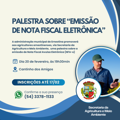 Garanta a sua vaga na palestra sobre emissão de Nota Fiscal Eletrônica para agricultores