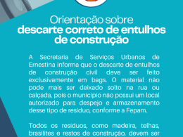 Secretaria de Serviços Urbanos orienta sobre descarte correto de entulhos de construção