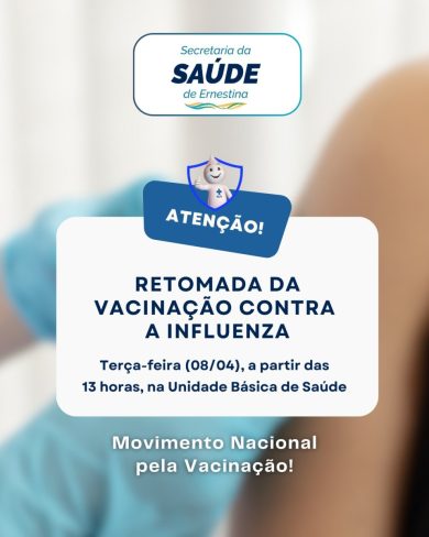 Comunicado da Secretaria da Saúde de Ernestina