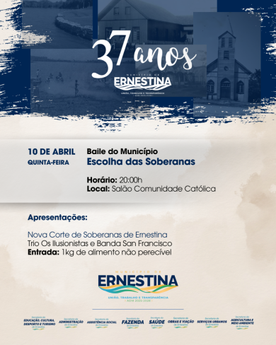 Baile do Município com escolha da nova Corte de Soberanas será nesta quinta-feira (10/04) 