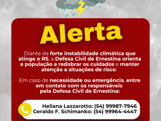 Alerta de chuva para os próximos dias. Confira os contatos da Defesa Civil