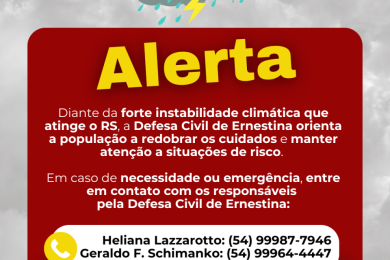 Alerta de chuva para os próximos dias. Confira os contatos da Defesa Civil