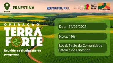 Reunião da Emater sobre o Programa Operação Terra Forte ocorre na quinta-feira (24) em Ernestina