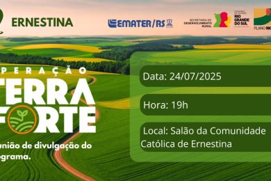 Reunião da Emater sobre o Programa Operação Terra Forte ocorre na quinta-feira (24) em Ernestina