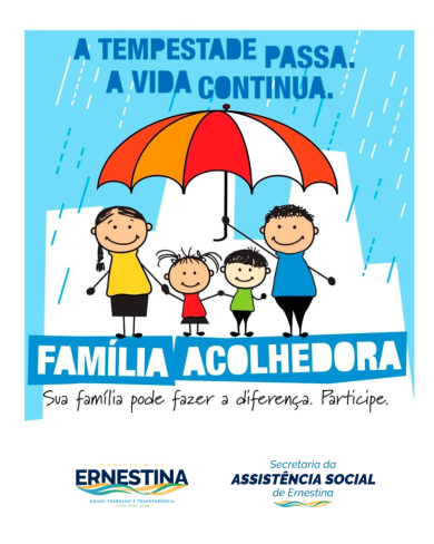 Aberta as inscrições para o Programa Família Acolhedora em Ernestina
