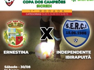 Ernestina receberá abertura da Copa Regional de Futebol: jogos de categorias de base ocorrem neste sábado (30)