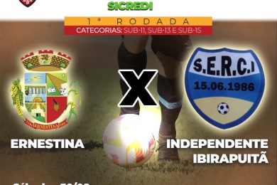 Ernestina receberá abertura da Copa Regional de Futebol: jogos de categorias de base ocorrem neste sábado (30)
