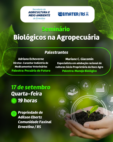 Ernestina promove seminário sobre o uso de biológicos na agropecuária