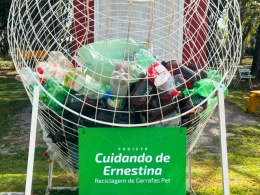 Garrafas PET vão virar enfeites natalinos em Ernestina