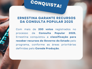 Ernestina garante recursos da Consulta Popular 2025 com participação da comunidade
