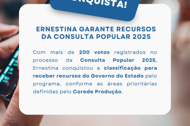 Ernestina garante recursos da Consulta Popular 2025 com participação da comunidade