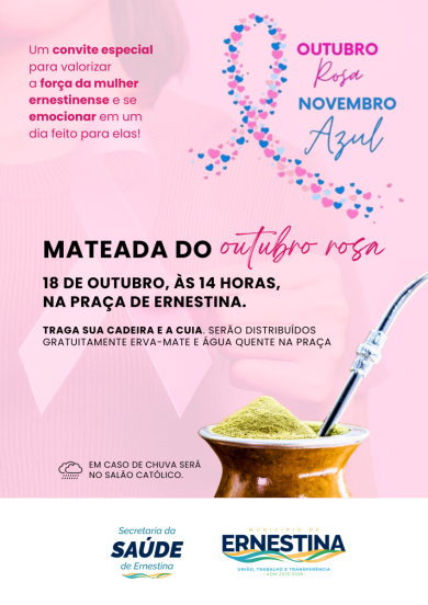 Ernestina terá Mateada do Outubro Rosa em homenagem às mulheres