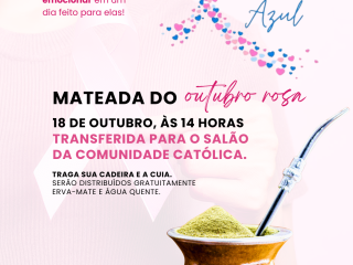 Mateada do Outubro Rosa é transferida para o Salão da Comunidade Católica