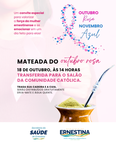 Mateada do Outubro Rosa é transferida para o Salão da Comunidade Católica