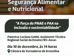 1ª Conferência de Segurança Alimentar e Nutricional ocorre em dezembro em Ernestina