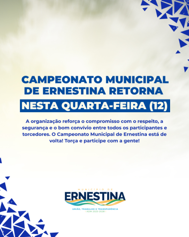 NOTA DE ESCLARECIMENTO – CAMPEONATO MUNICIPAL DE ERNESTINA