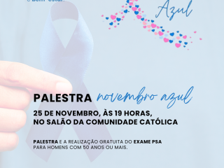 Novembro Azul terá palestra e exames gratuitos em Ernestina