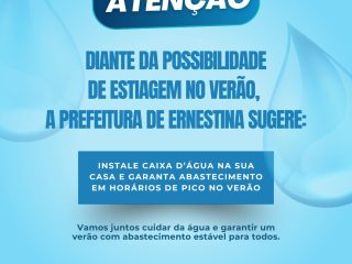 Sugestão: instale caixa d’água para garantir o abastecimento em horários de pico no verão