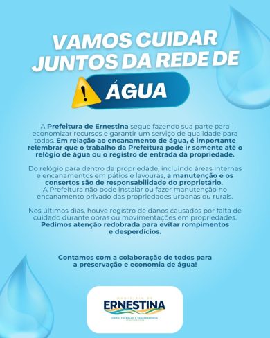 Vamos cuidar juntos da rede de água!