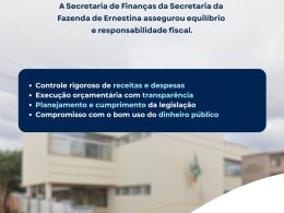 2025 foi um ano de decisões firmes, organização e responsabilidade fiscal na Secretaria de Finanças de Ernestina
