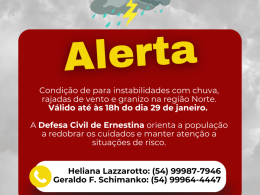 Alerta – Defesa Civil de Ernestina