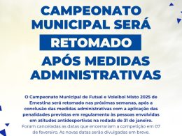 Comunicado oficial sobre o Campeonato Municipal de Futsal e Voleibol Misto 2025