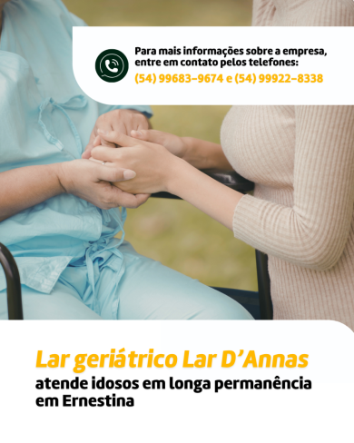 Lar geriátrico Lar D’Annas atende idosos em longa permanência em Ernestina