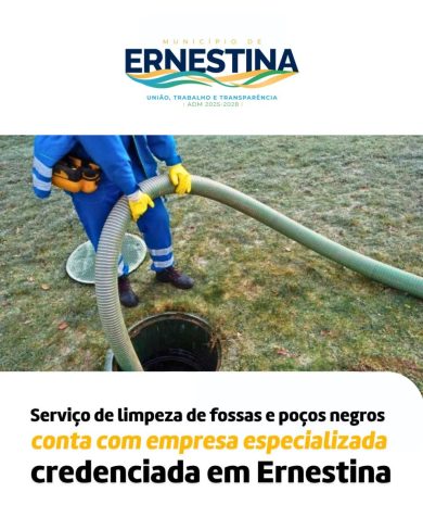 Serviço de limpeza de fossas e poços negros conta com empresa especializada credenciada em Ernestina