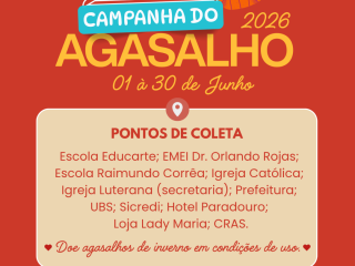 Campanha do Agasalho 2026 mobiliza Ernestina em ação de solidariedade