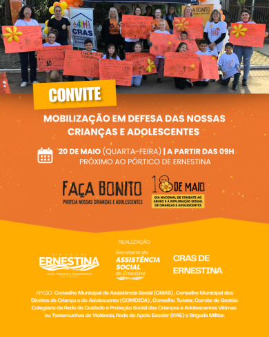Convite especial para toda a comunidade: Participe da Mobilização em Defesa das Nossas Crianças e Adolescentes!