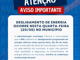 Desligamento programado de energia será realizado para melhorias na rede elétrica