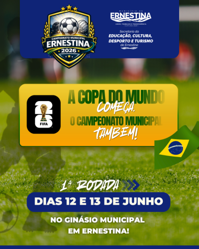 Bola vai rolar no Campeonato Municipal de Ernestina 2026