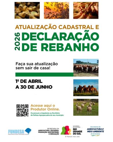 Produtores têm até 30 de junho para realizar a Declaração Anual de Rebanho