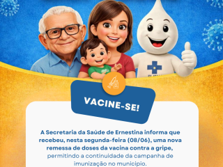 Secretaria da Saúde de Ernestina recebe nova remessa da vacina contra a gripe
