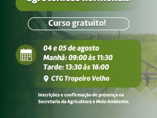 NOVA DATA: Secretaria da Agricultura promove curso sobre aplicação de agrotóxicos hormonais