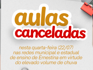 Aulas canceladas nesta quarta-feira em Ernestina por medida preventiva