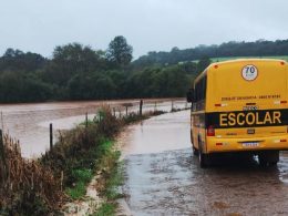 Chuva intensa provoca estragos em Ernestina e aulas são canceladas nesta quarta-feira