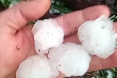 Granizo atinge cerca de 70% das residências em Ernestina, aponta levantamento inicial da Defesa Civil