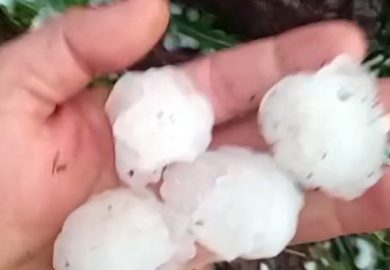 Granizo atinge cerca de 70% das residências em Ernestina, aponta levantamento inicial da Defesa Civil